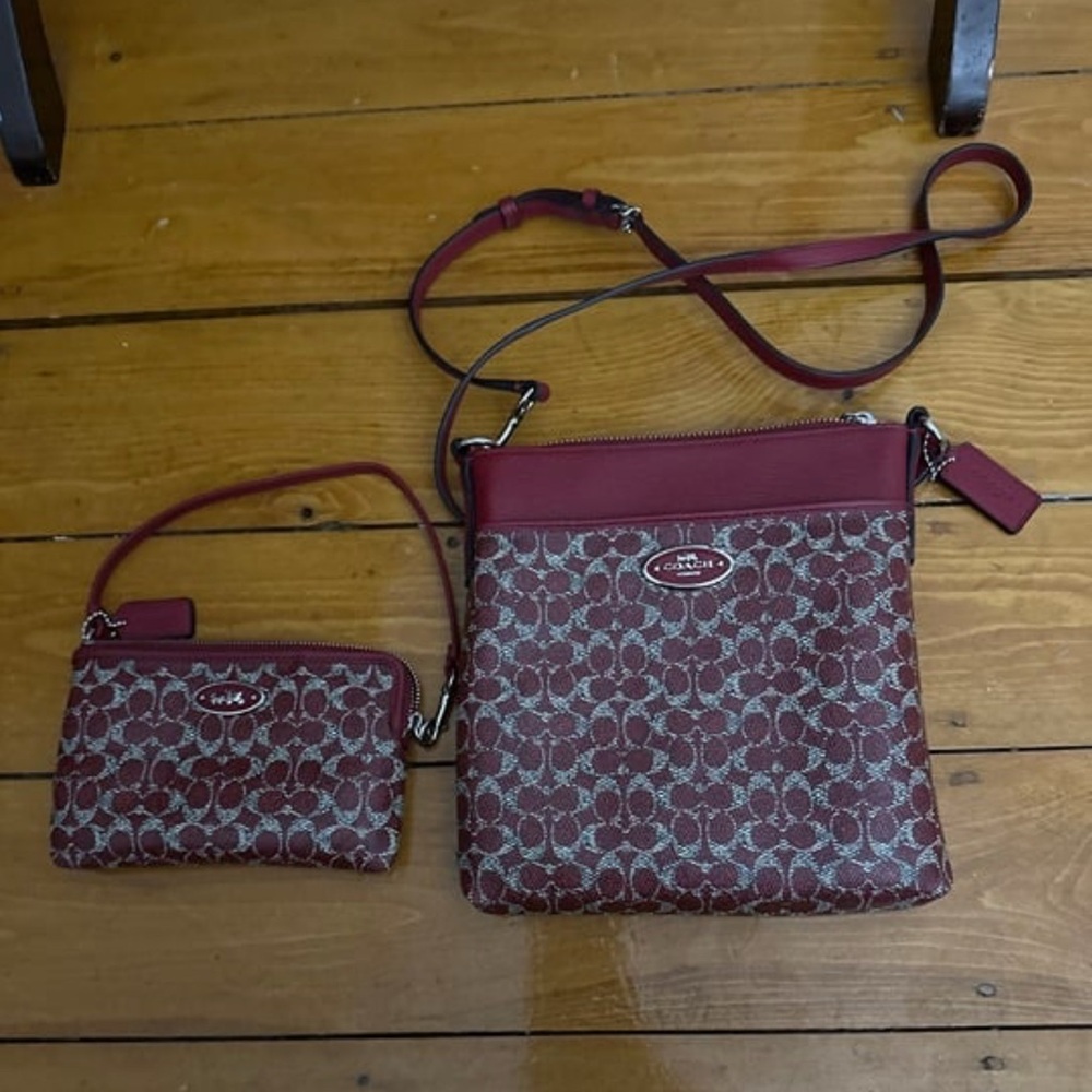 Coach crossbody bag with matching wallet